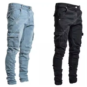 High Street Fashion Multi-pocket Workwear Cargo Casual Trousers Men's Cargo Pant Mens Denim Jeans Pants