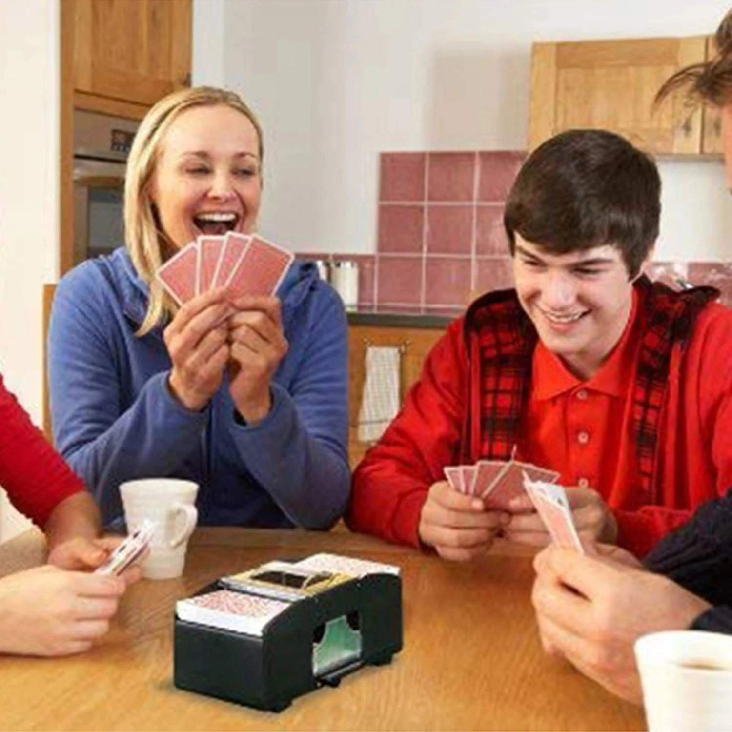 Portable 2-Deck Automatic Card Shuffler Playing Cards Sorter and Dispenser for Home or Travel Made of Durable Plastic Metal