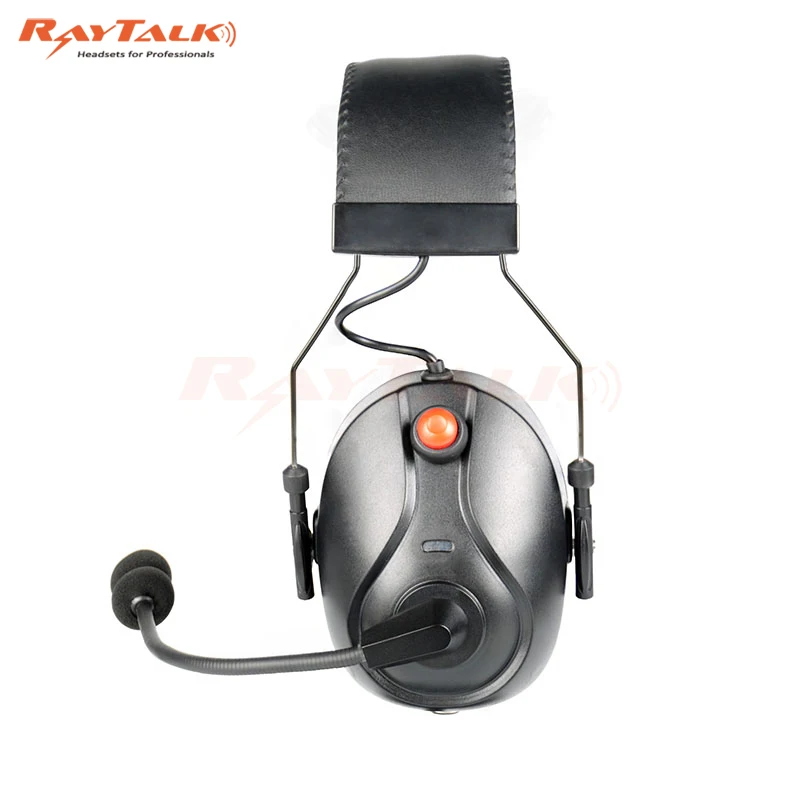 Heavy-Duty Two-Way Radio Headset for Motorola 2-Pin NC Boom Mic and Inline PTT Waterproof and Noise Cancelling Headband