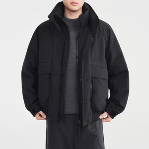 Hot-selling Fashionable Style Down Jacket Customization, Winter Warm Color Block Thickened Bubble Down Jacket Men's Jacket