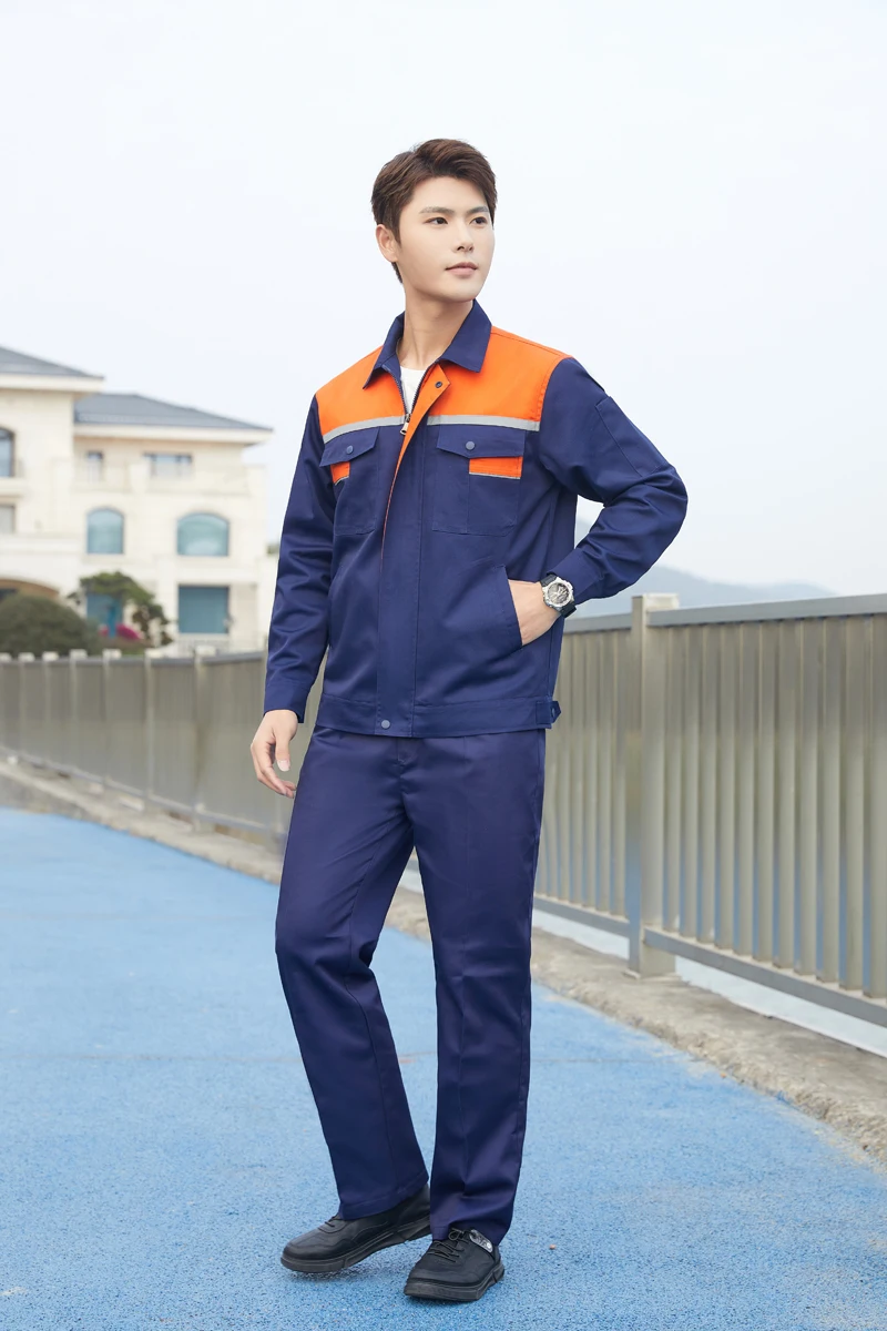 Different Colors Customized Work Uniform Set With Logo Printing For Construction