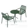 1 table and 2 chairs (green) round style