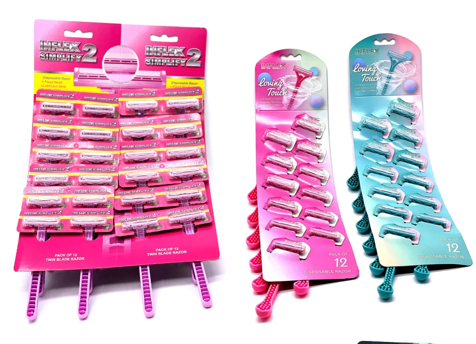 SLAZZO Twin Blade Razors with Super Rubber Handle and Lubricating Strip ...