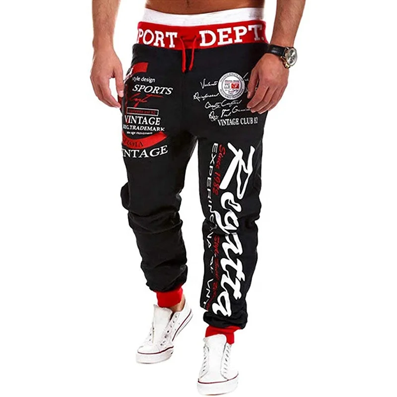  Bornore 80s Joggers Pants 90s Hip Hop Costumes for Men