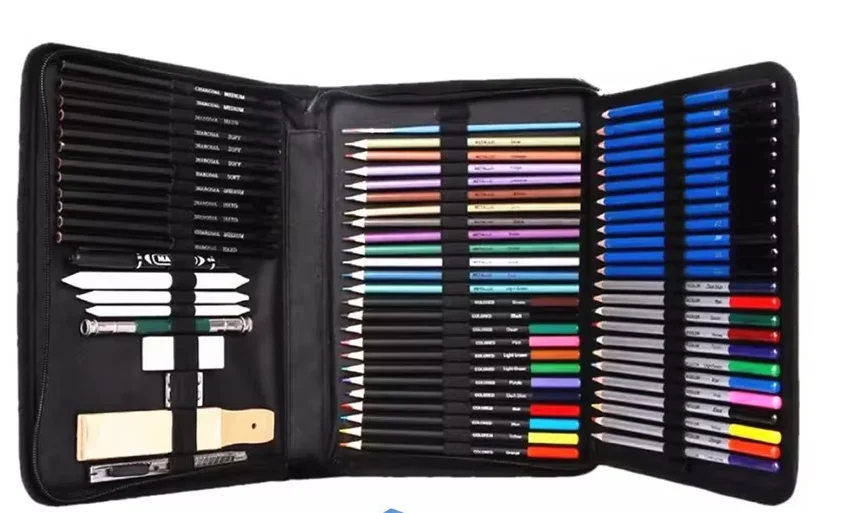 Complete Colored Pencil Kit - 72/120/180 Vibrant Colors With Travel Case Flower Book For Drawing & Coloring_voghion.com