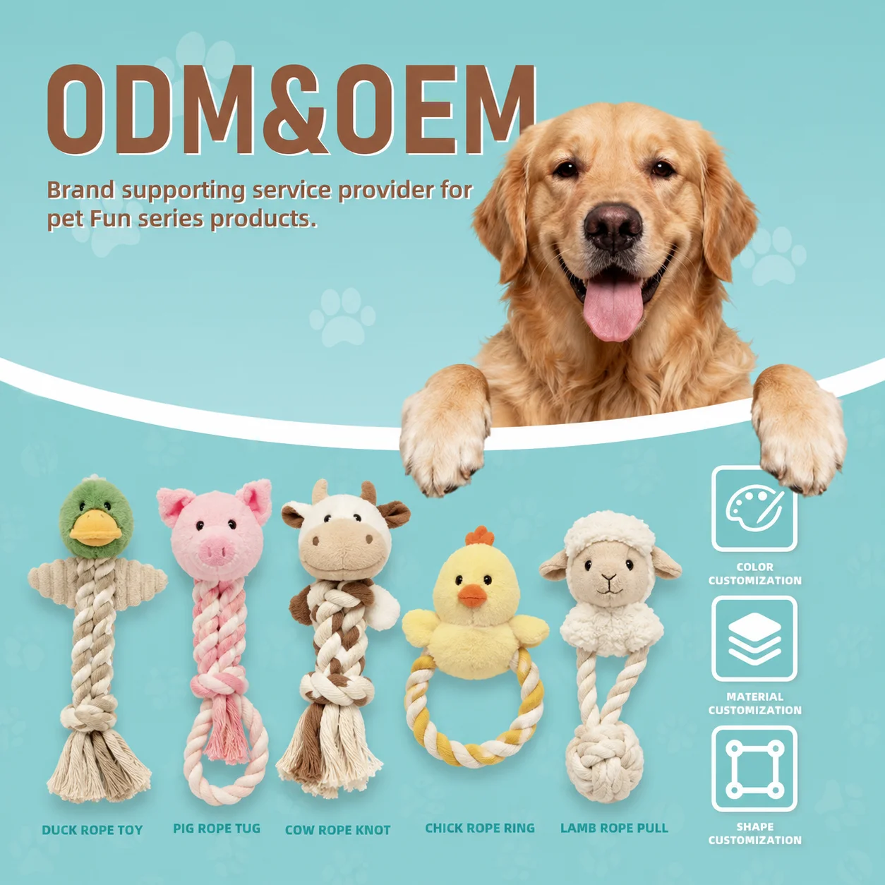 Custom Private Label Plush Rope Dog Toy Cotton Chew Tug Pet Toy Wholesale Manufacturer for Pet Brands Bulk Order