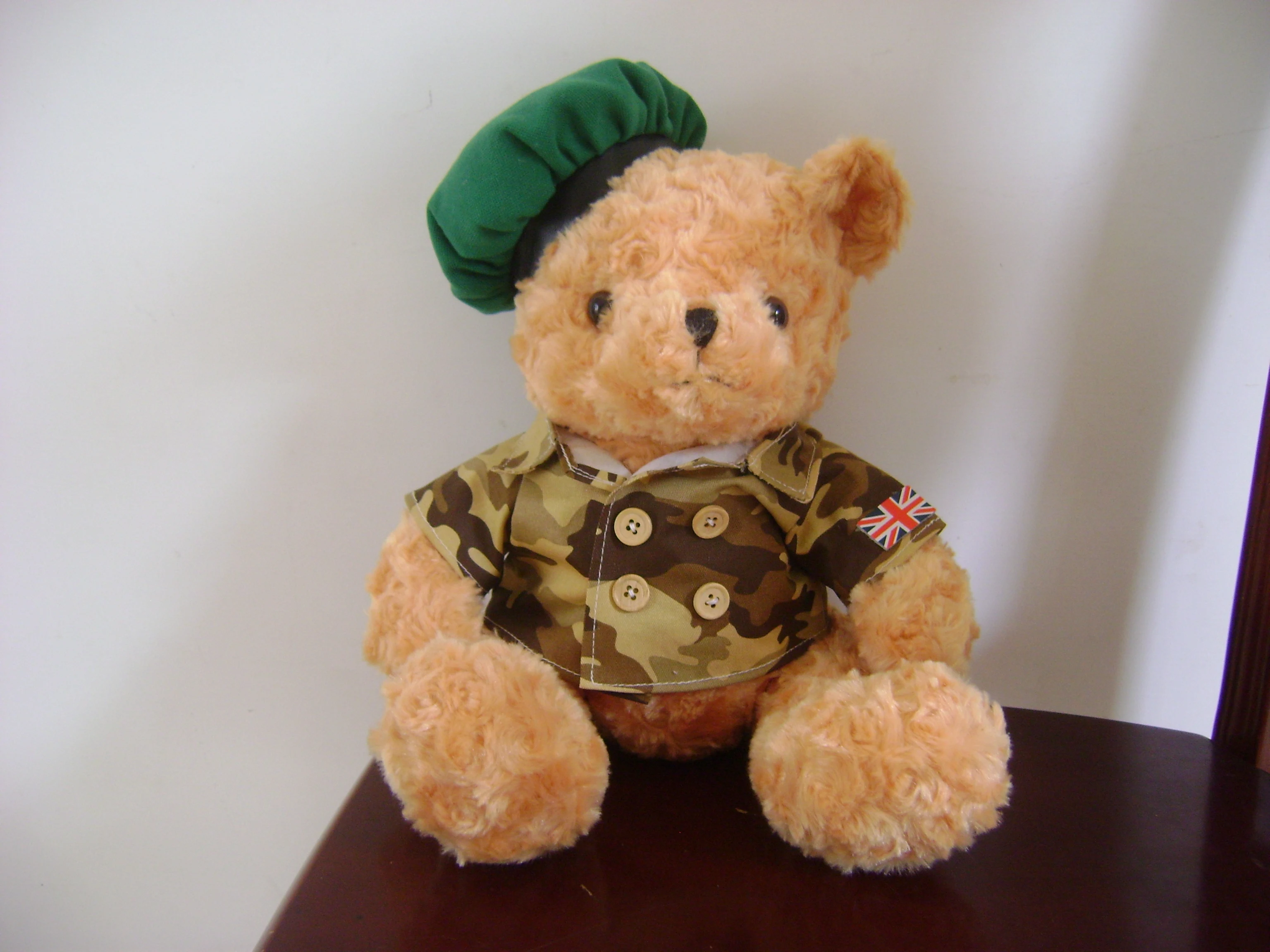 Khaki Beret Soldier Teddy Bear Dog Toy Custom Odm