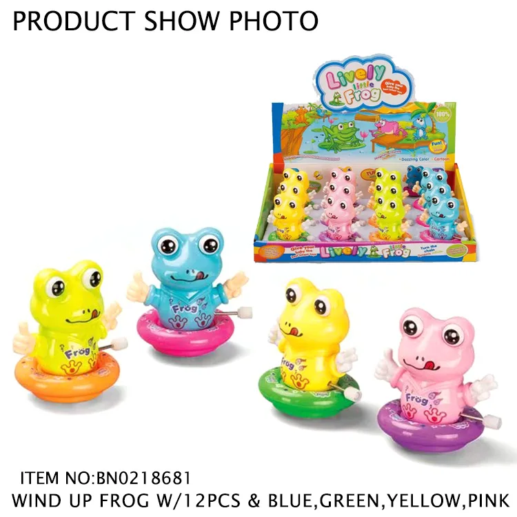 Милые Игры развивающие подарок на день рождения, пластиковые часы с изображением забавного героя мультфильма животная пластиковая заводные сумасшедшая лягушка игрушка