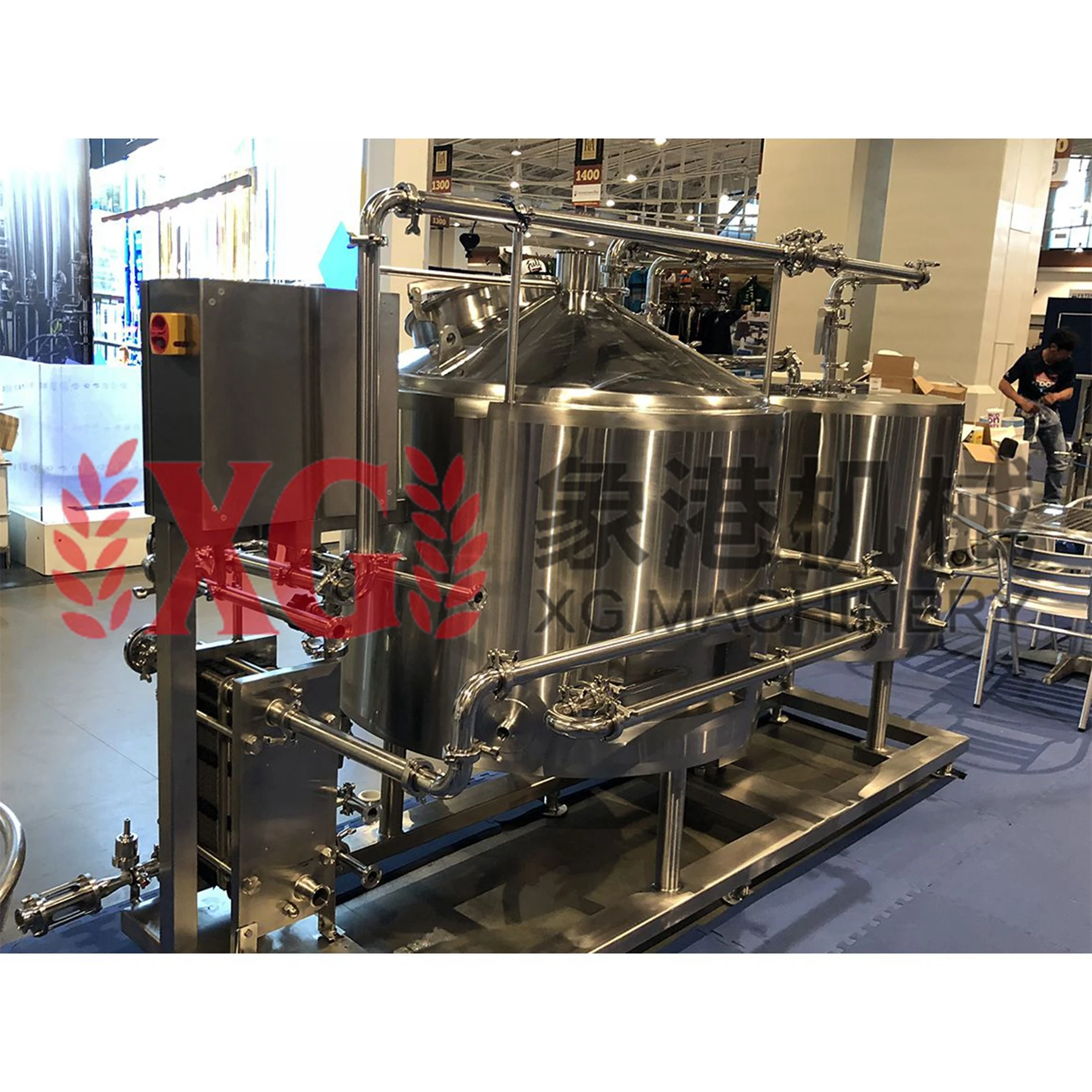 Зеркальный паровой тепловой аппарат на два сосуда 1000 л 10HL для