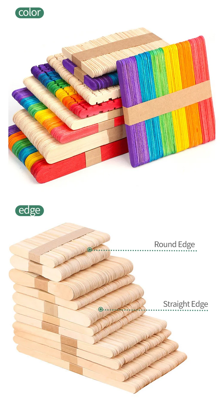 Disposable 114*10*2mm Biodegradable Creativity Colorful Long Wood