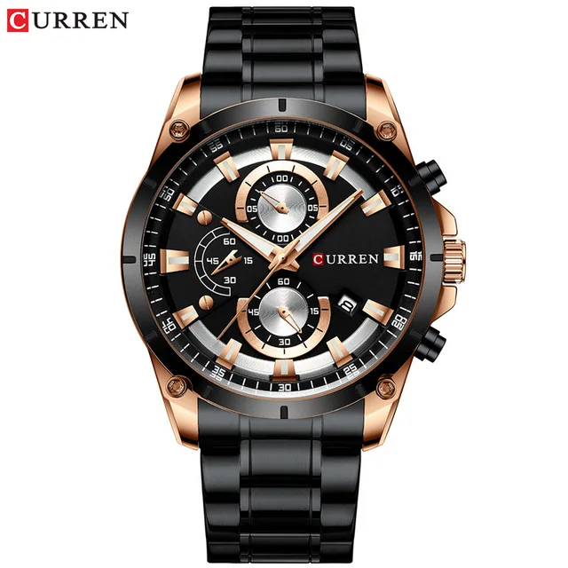 Orologio CURREN 8360 da uomo, cronografo multifunzione alla moda, orologio al quarzo da uomo, orologio da polso di lusso con cinturino in acciaio, impermeabile