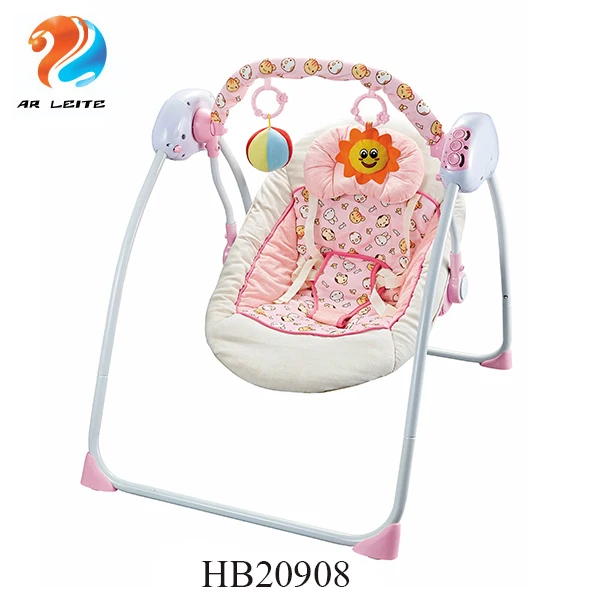 Portable Baby Swing and Rocker seat with Music and Natural Sway and Vibrations Remote Control Multiple Positions Newborns and Infants Children of Design Electric Baby Bouncer for Babies Grey 