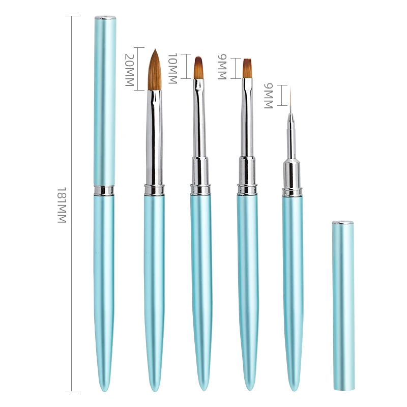 New Arrive Green Handle Kolinsky Acrylic Brush Liner Gel Acrylic Nail