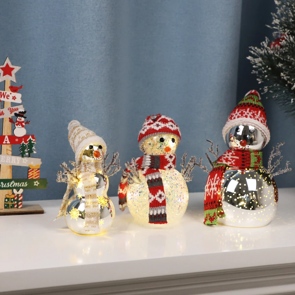 christmas glass blown ornament wholesale items snowman table lighted christmas decorations