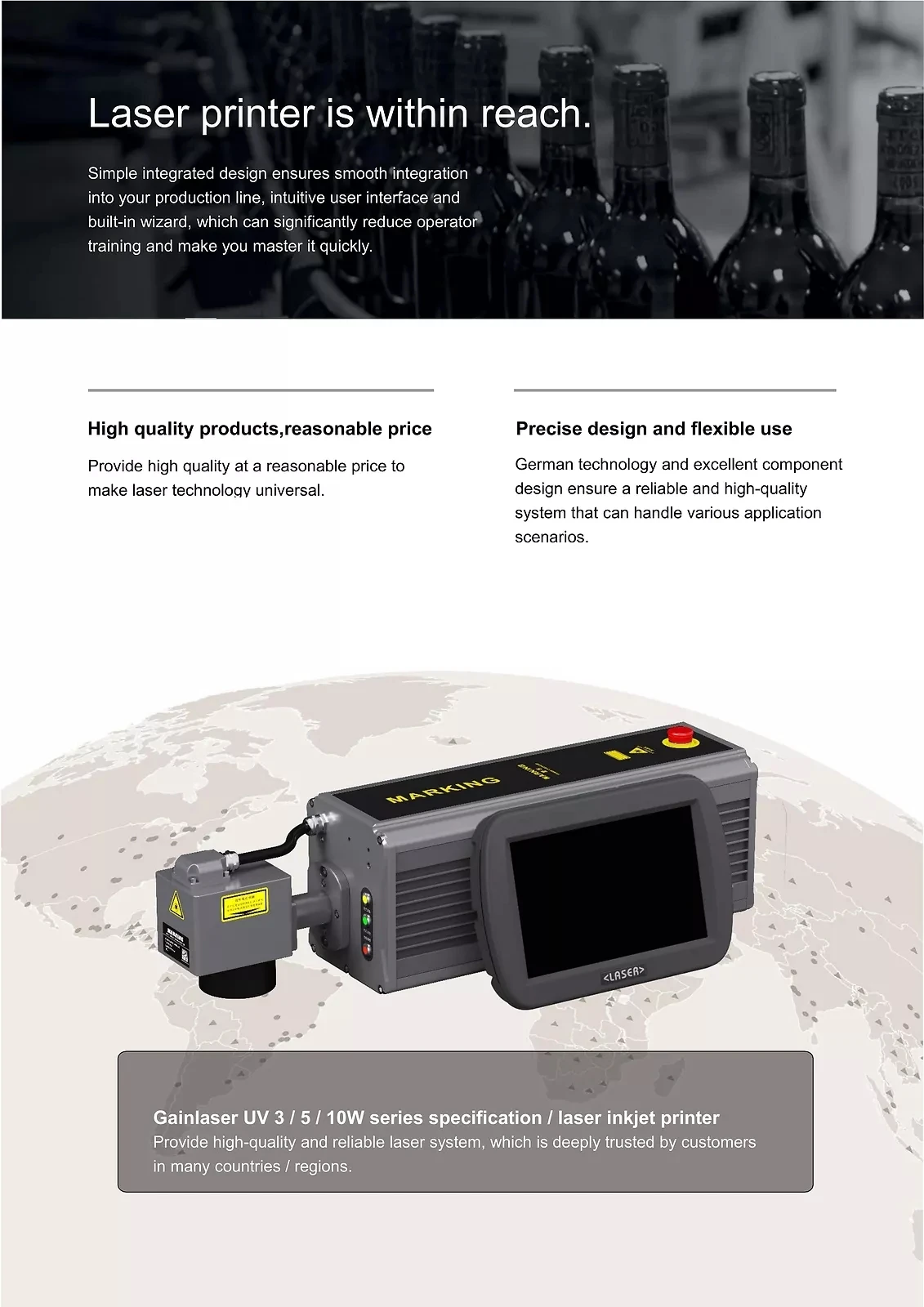 3w/5w/10 Watts UV Laser on Plastic/Glass/Metal / Nonmetal Markers Engraving Machines Laser Marking Machine