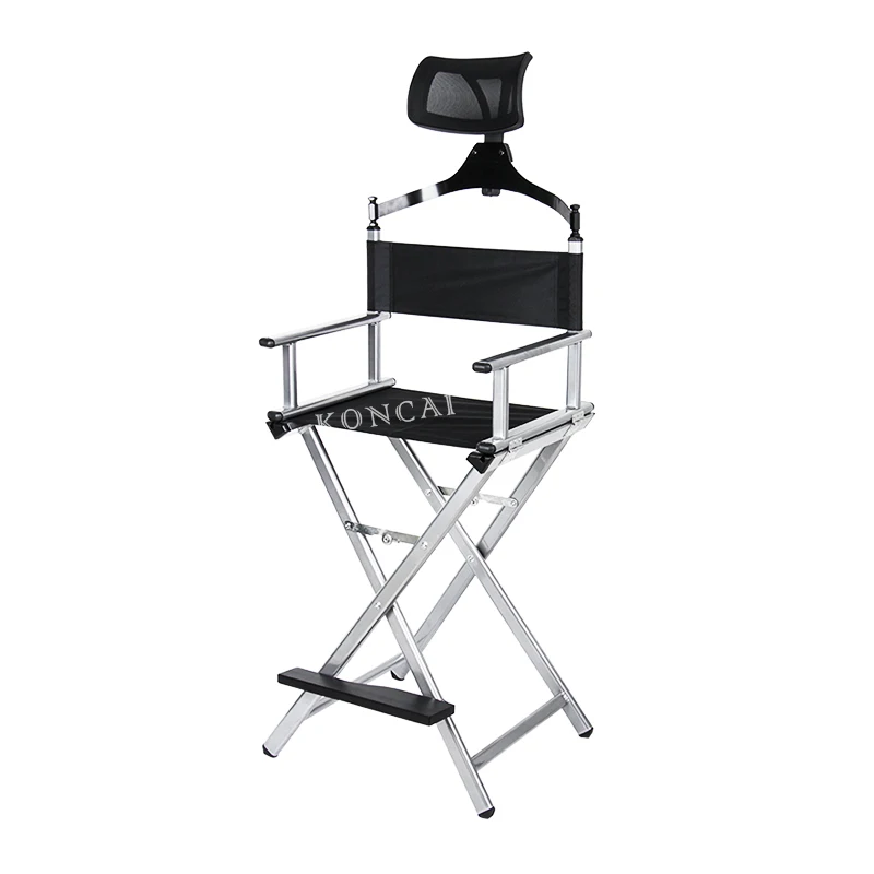 FAMA Factory Portable Custom Folding Professional Aluminum Telescopic Directors Barber Makeup Artist Chair With Headrest