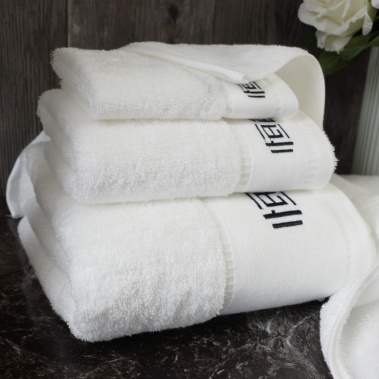 Wholesale Skin Care 100 Cotton Terry Cloth Towels 35x75cm 0.15kg White