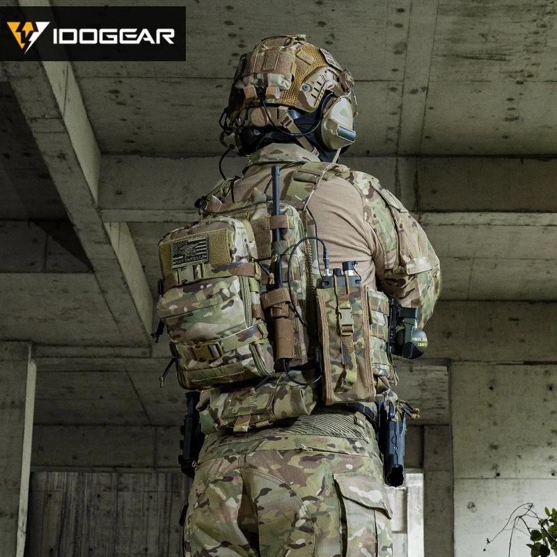 IDOGEAR Tactical MOLLE Hydration Pack - Compatible With 2L Water Bladder, For Plate Carriers, Airsoft, Hiking