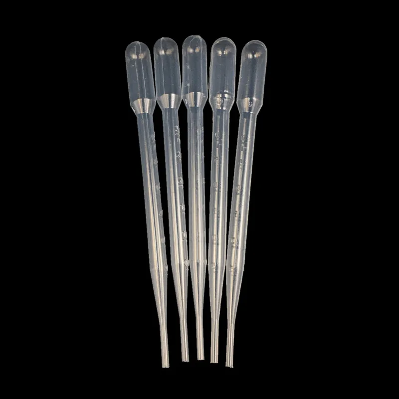 Laboratory Disposable Plastic Transparent Dropper 3ml 160mm 48ul Double Scale Thickening Graduated Pipe Micro Pasteur Pipette