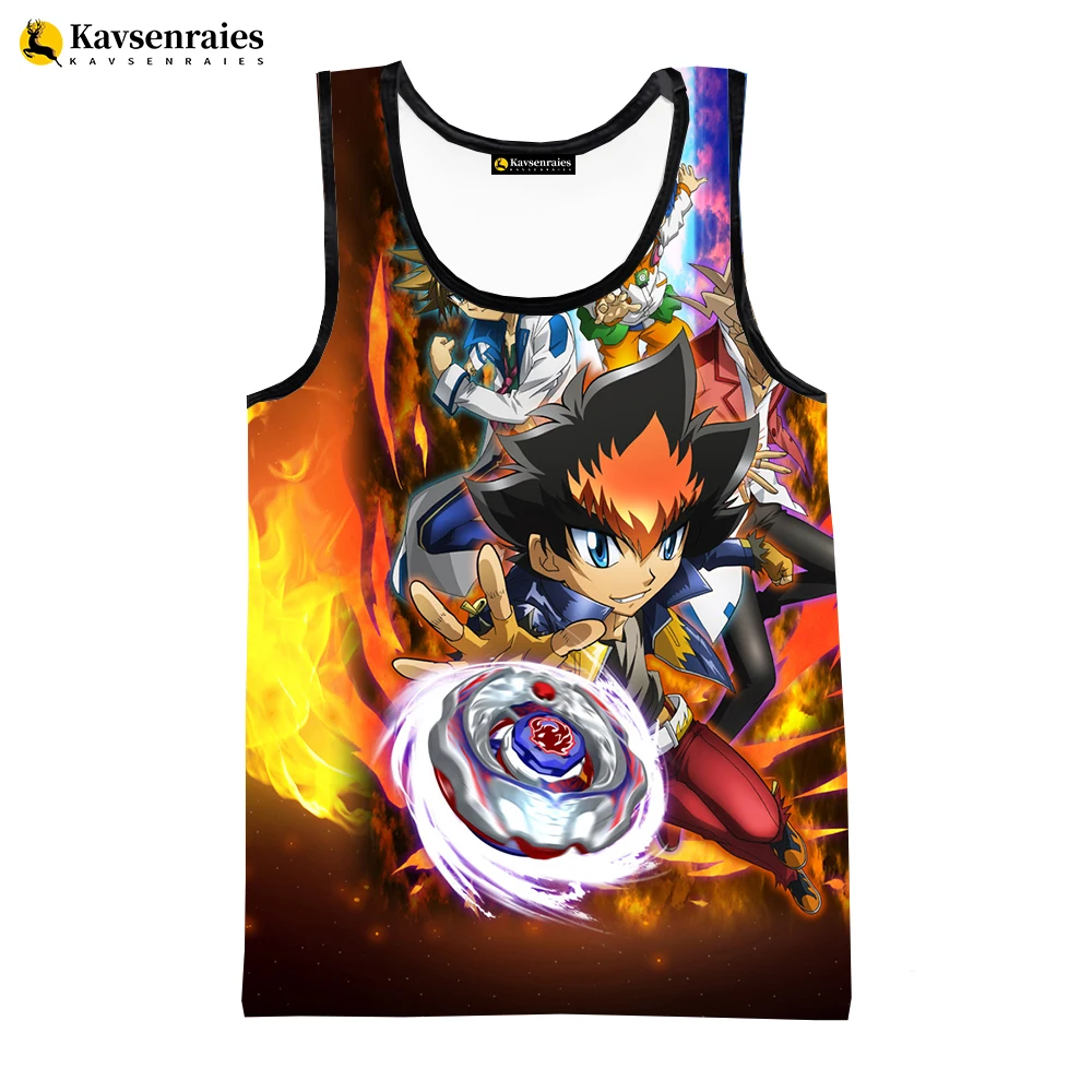 Anime Beyblade Burst 3D Digital Printing Tank Top for Men Hot Custom All Over Print Graphics Sleeveless Tops Printed 3D T Shirts