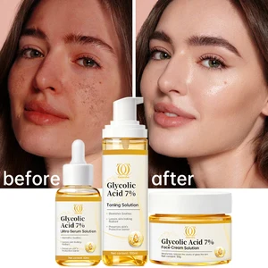 Private Label Acne Scar Removal  Vegan Vitamin C Anti-Wrinkle Face Exfoliation Set for Dark Spot Removal  Skin Care