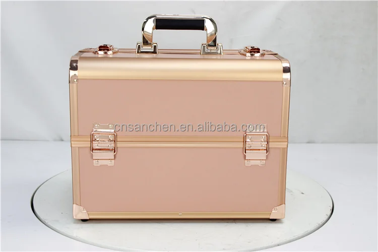 Pull rod cosmetic box aluminum alloy one-way wheel storage box with cosmetic and hairdressing toolbox