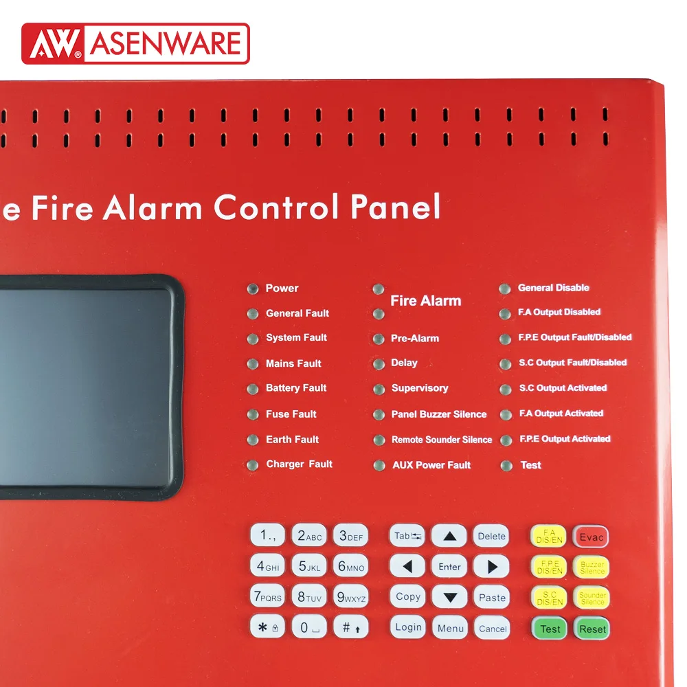 Asenware AW-FP200 Addressable Fire Alarm Panel TUV Approved Fire Detection System for Hotel,Factory