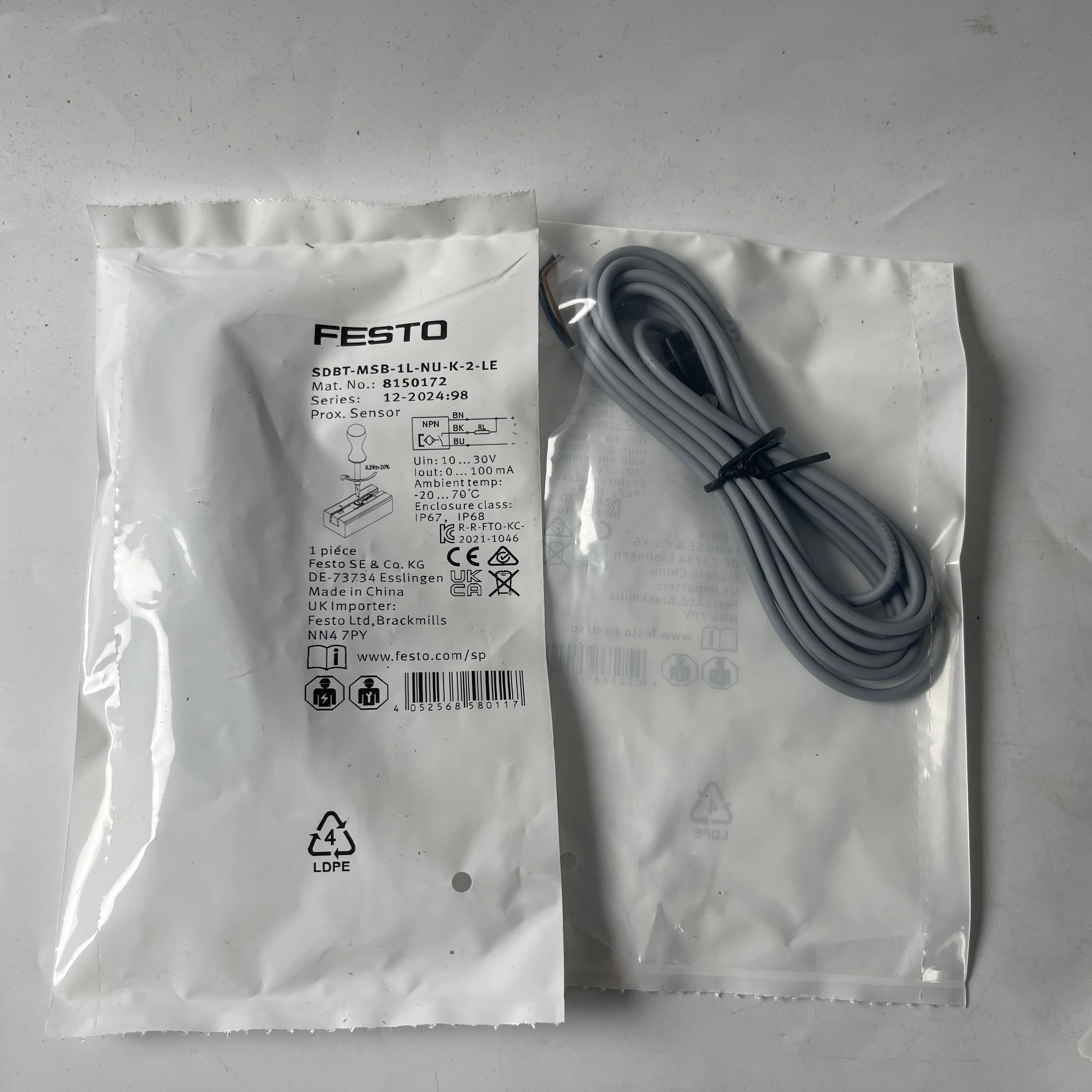 FESTO Proximity Sensor SDBT-MSB-1L-NU-K-2-LE FESTO Proximity Sensor SDBT-MSB-1L-NU-K-2-LE