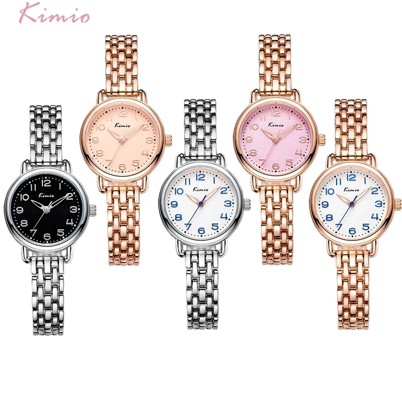KIMIO K6228S New Style Women Unique Quartz Watch Steel Strap Water Resistant Watch Fancy Minimalist Comely Leisure Watch Design