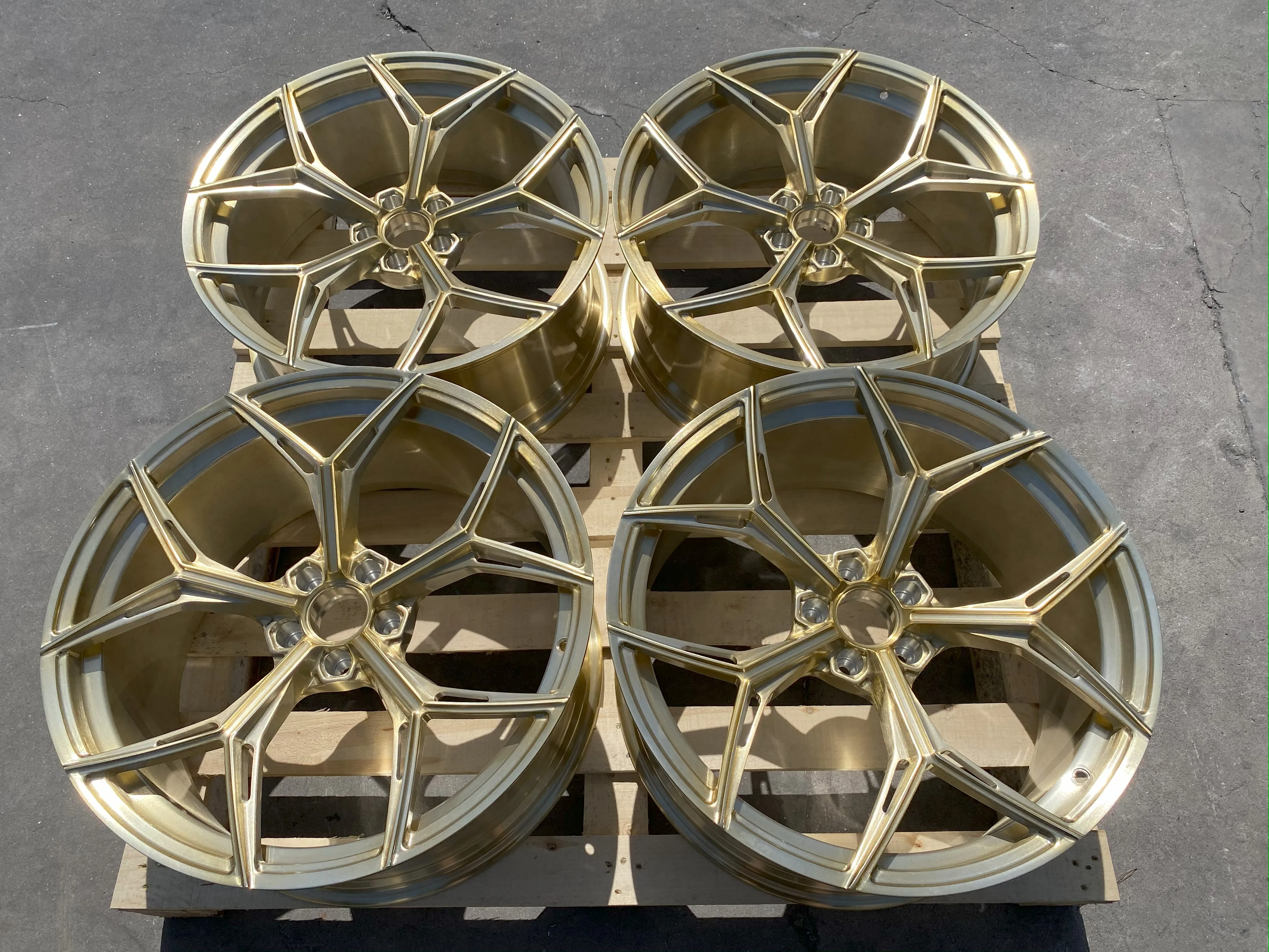 GVICHN brushed gold finished custom forged wheels 16 - 26 inch aluminum alloy rims 5x112 5x114.3 5x120 wheel hub