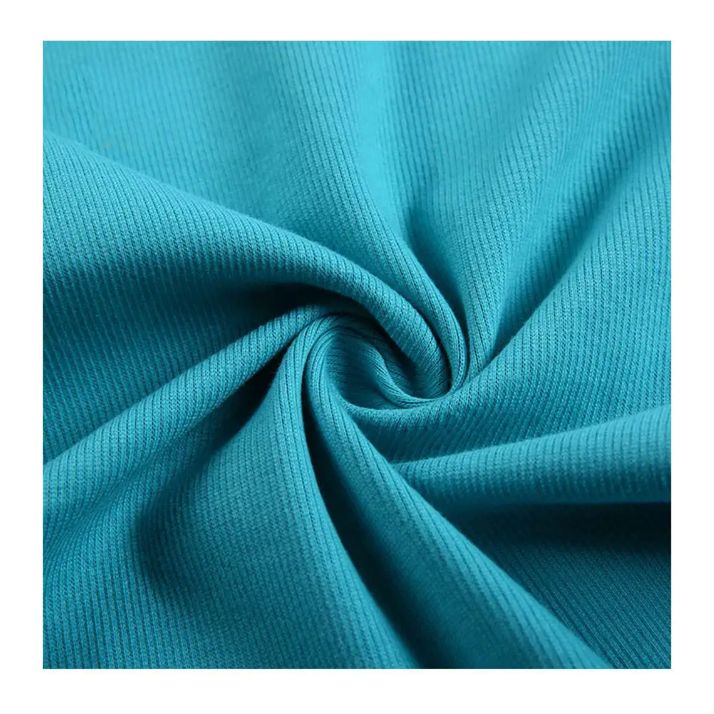 2x2 трикотажные ребра 35% хлопок 60% полиэстер % 5 спандекс ребра ткань для подола и манжеты