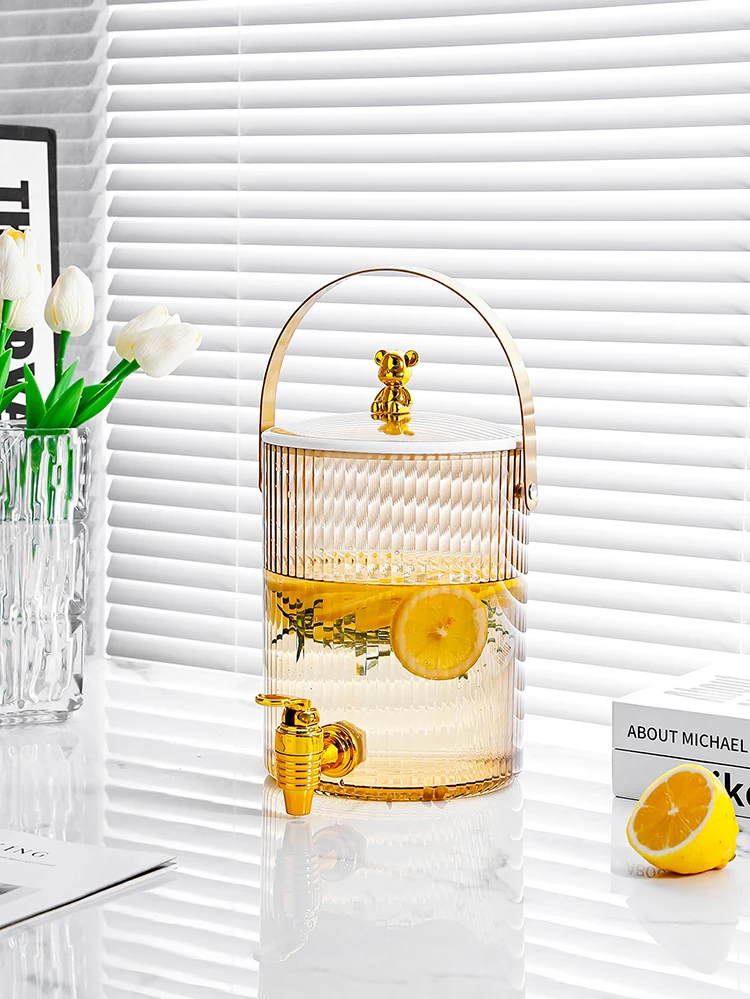 Cold Water Kettle Household Light Luxury with Tap Thickened Large Capacity Beverage Barrel High Temperature Resistant Barr