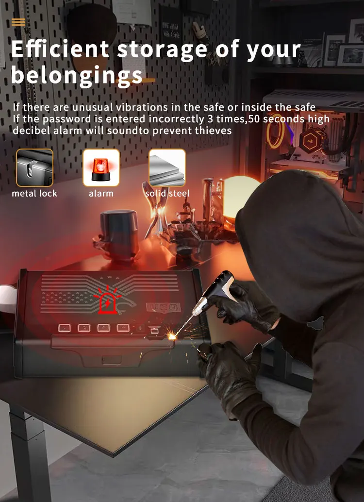 CEQSAFE New Design Digital With Biometric Gun Safe Fingerprint Safe Box for Car manufacture