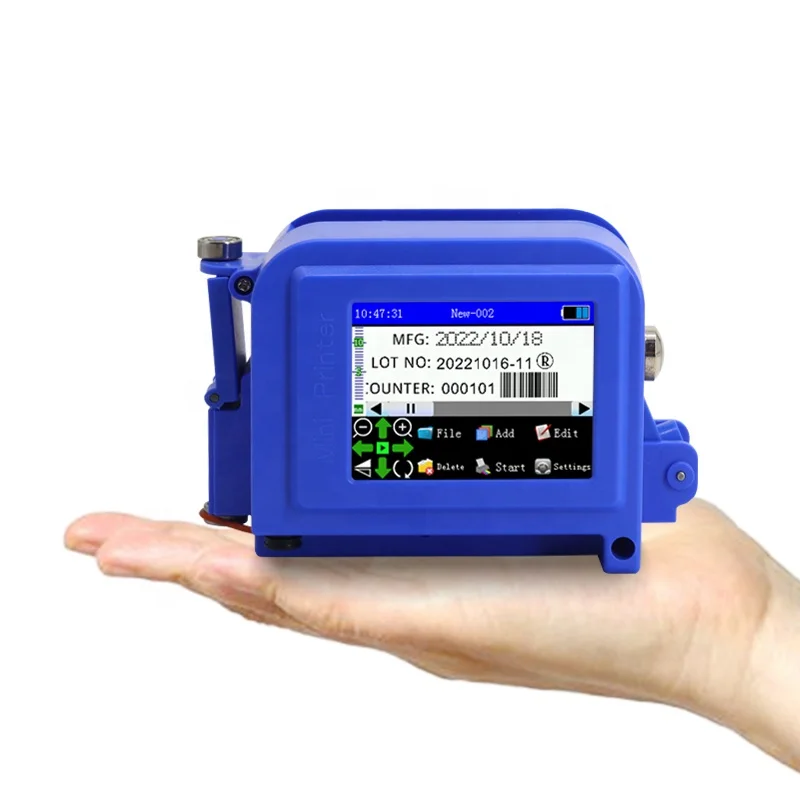 Mini Machine Handheld Inkjet Printer Hand Held Portable Ink Jet Printer for Carton Box Logo Batch Code Printing