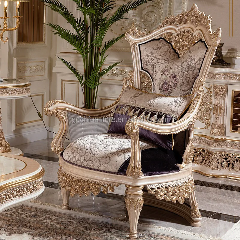 French Solid Wood Carved Sofa Palace Luxury Villa Custom Living Room Furniture European Fabric