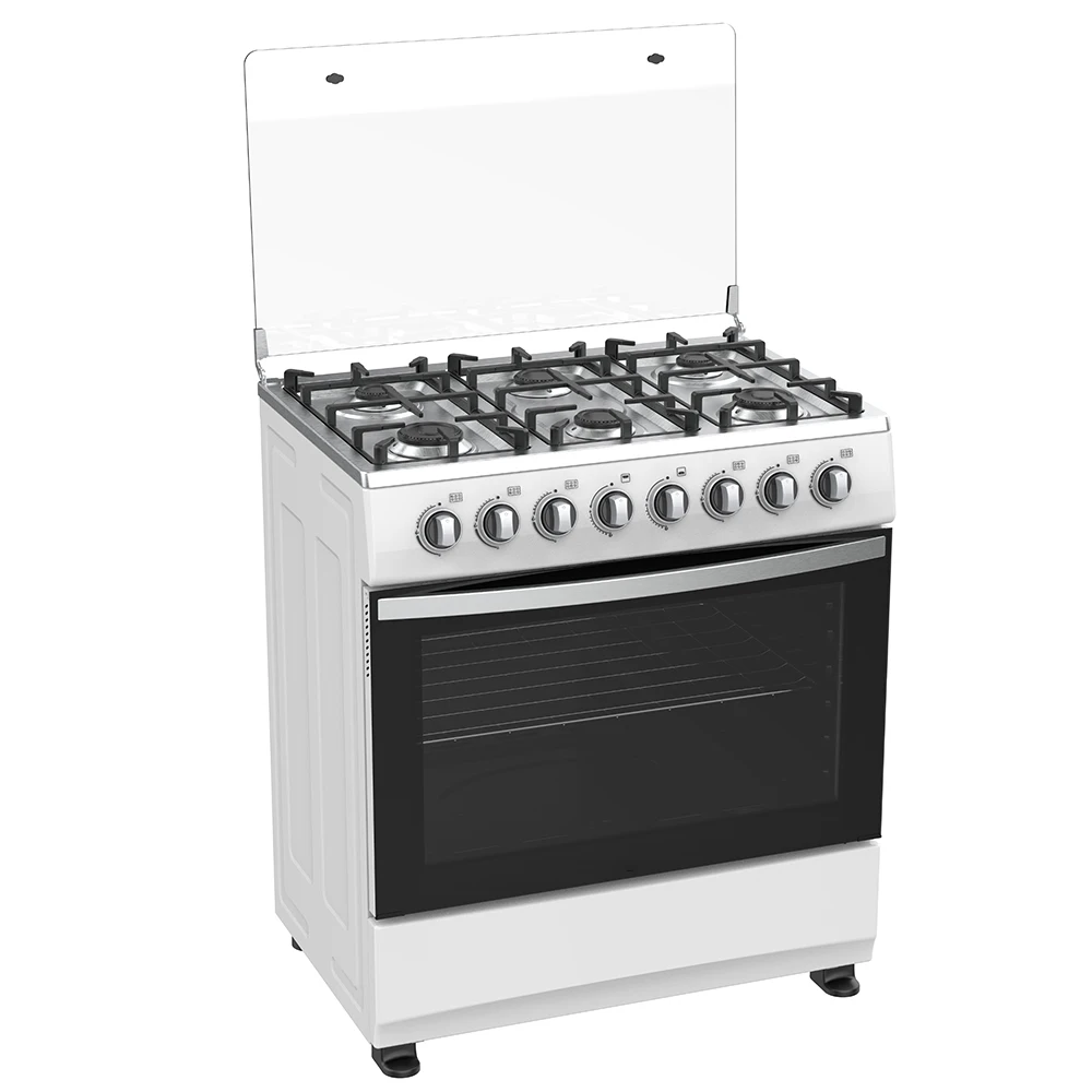 ३०-इन्च स्टेनलेस स्टील विद्युत्-ग्यास रेन्ज ओभन, फ्री-स्ट्याण्डिङ, ६० लिटर क्षमता सँग ग्यास बर्नर र ग्रिल सँग, घरेलु प्रयोगको लागि बाहिरी प्रयोग