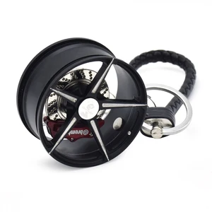 Customized CNC-Machined Aluminum Alloy Mini Car Wheel Hangers Keychains with Decorative Items Customizable Logo