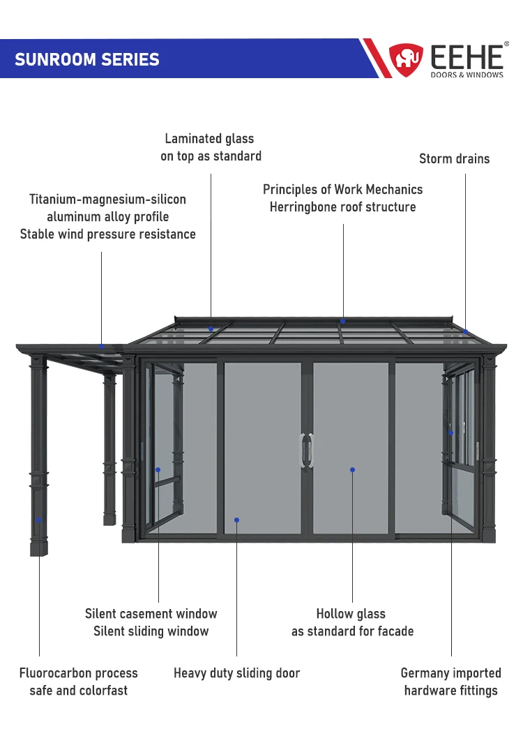 Verandas Prefab Glass Houses and Dome House in Glass Outdoor Room Price