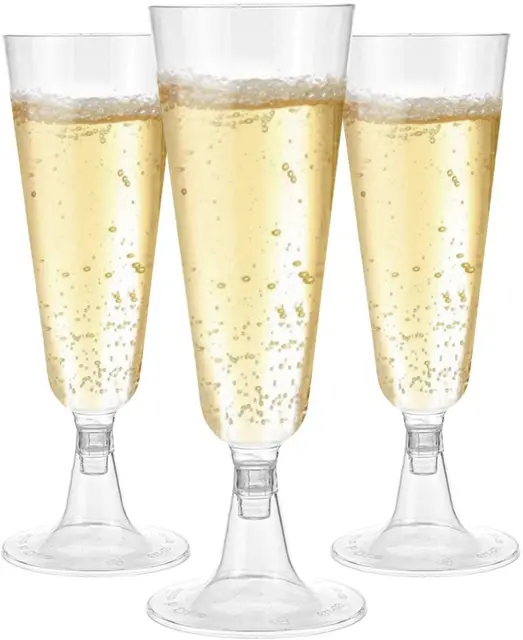 5.5 Oz Clear Disposable Acrylic Plastic Mimosa Glasses Champagne Flutes for Wedding  Christmas Party Cocktail Cups