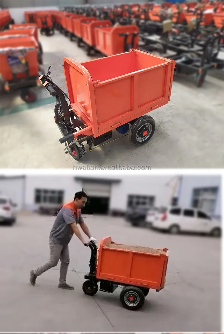 Easy Use Self-unloading Tricycle Cargo Cart Trolley Electric Wheelbarrow Dumper, Electric Mini Dumper