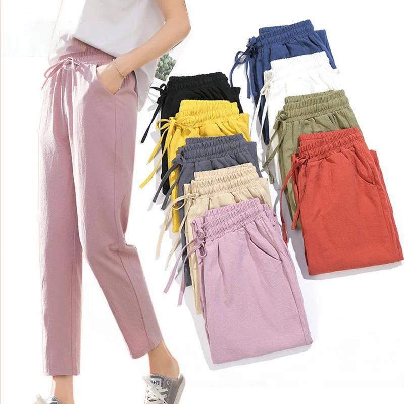 ladies summer trousers elasticated waist