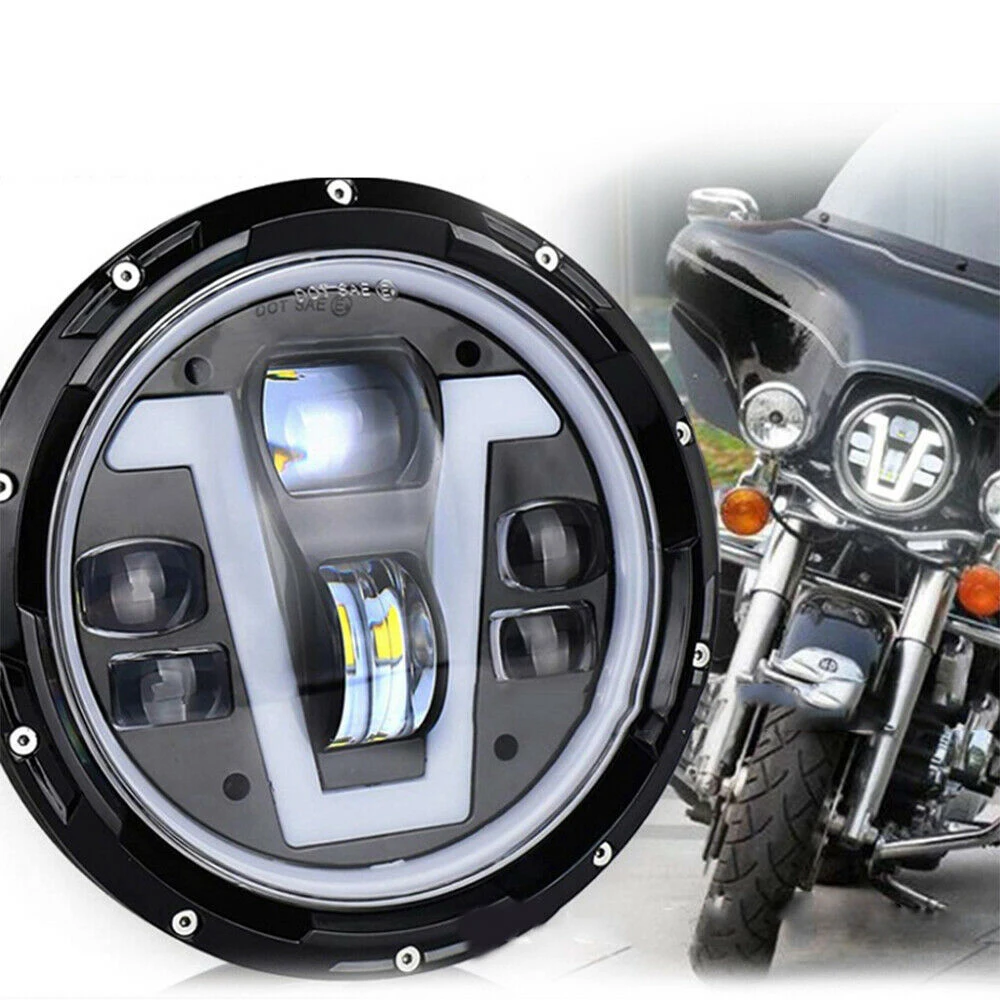 7 inch LED Motor Reflector Headlight For Indian Chief Yamaha V-Star Road Star