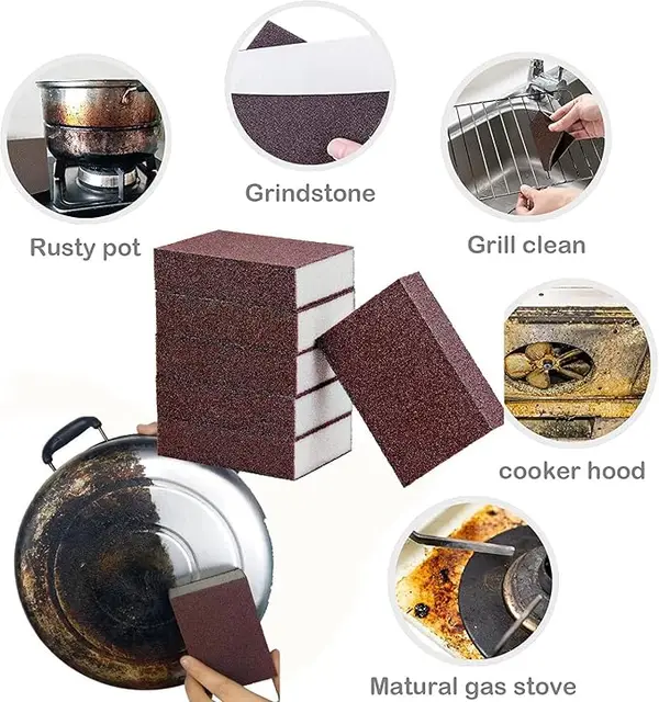 Factory Direct Sales Dirt Resistant Wear-Resistant Rust Nano Carborundum Sponge for Kitchen Cleaning Tools