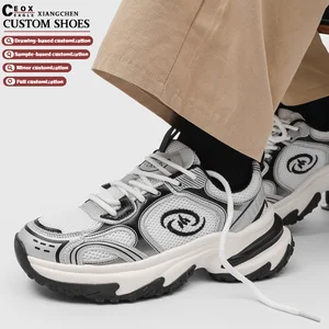 Man Women Retro Chunky Sneakers Designer Old Dad Shoes Trendy Thick-soled Height-increasing Versatile Running Shoes Custom LOGO