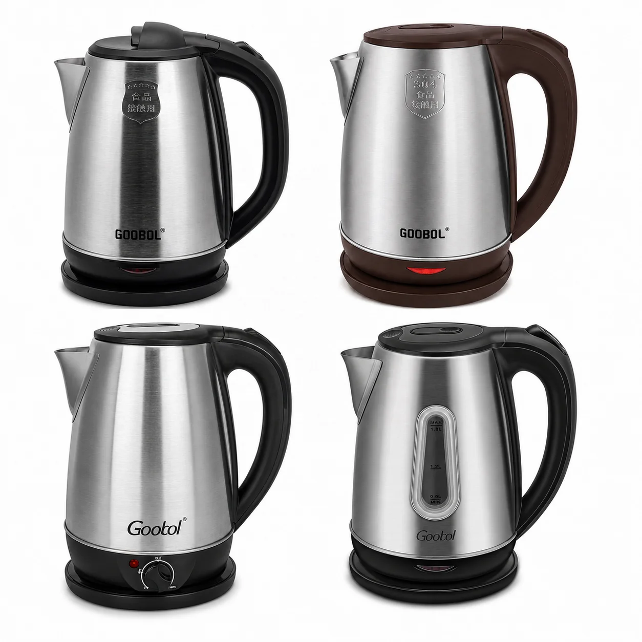 Kitchen Electronic Appliances Induction Heating Water Boiler Black Travel Kettle Electric Small Stainless Steel Electric Kettle