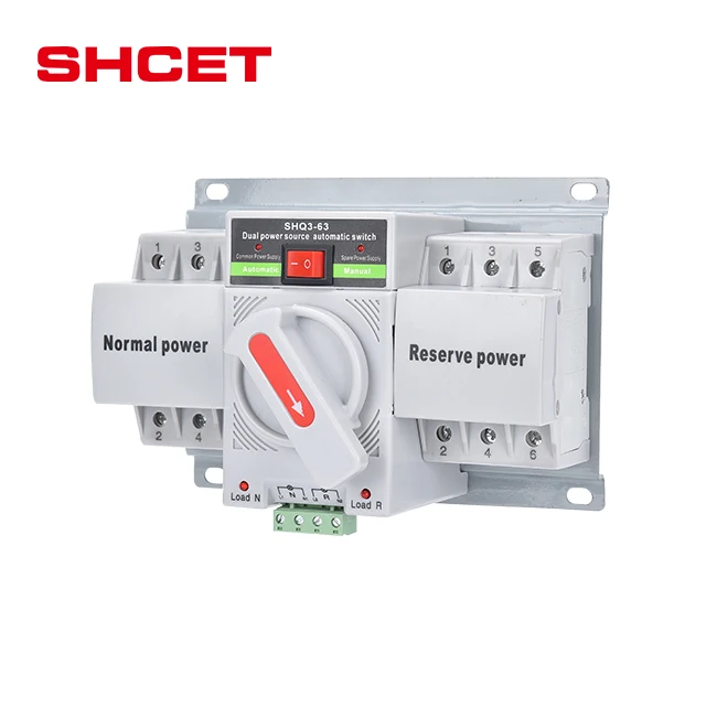 Manufacturers Ats Dual Power Din Rail Automatic Transfer Changeover Switch Generator 2P AC380V-400V 16A 20A 25A 32A From SHCET