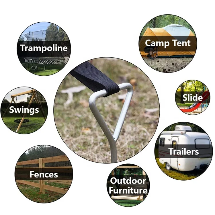 Сверхпрочная система привязки с спиральным наземным АНКЕРОМ из нержавеющей стали набор 4 анкеров для