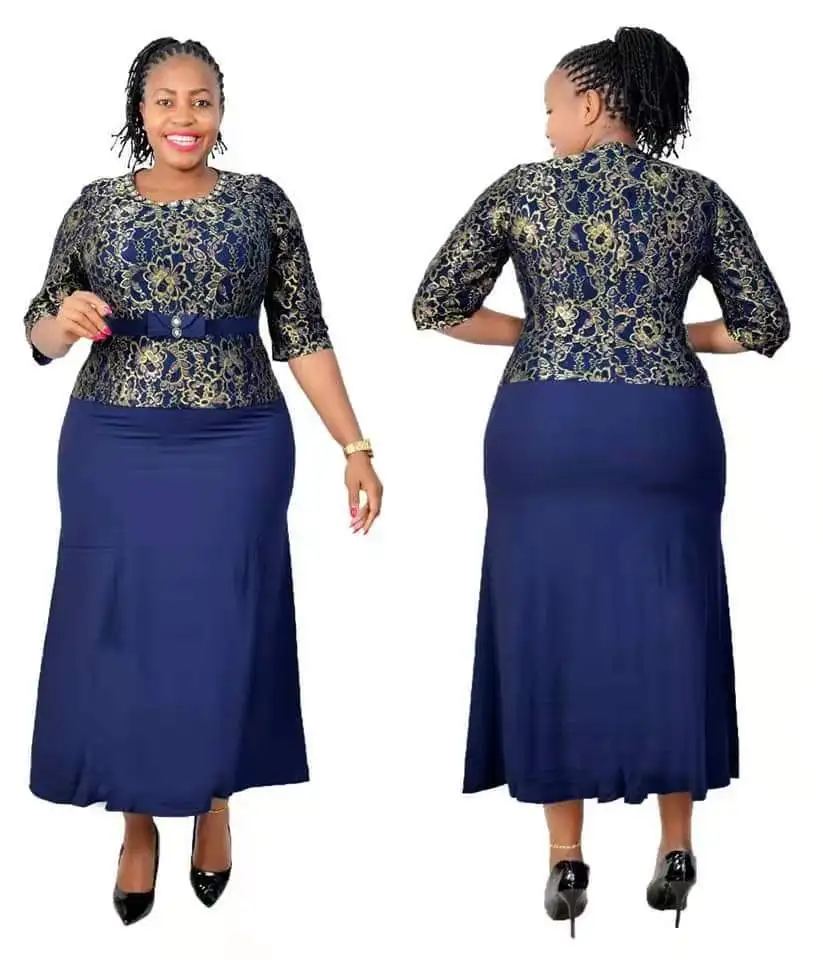 Geenlinm Custom Stock Mother Plus Size Africa Women Dress Printed Design Evening Dress