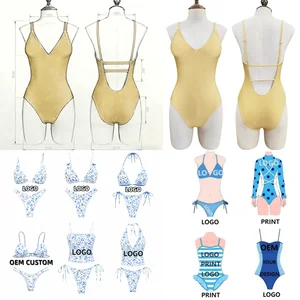 OEM Custom Luxury Sparkle Gold One-Piece Swimsuit Cross Back & V-Neck Y2K Hot Girl Style for Instagram Newest Swimwear Beachwear