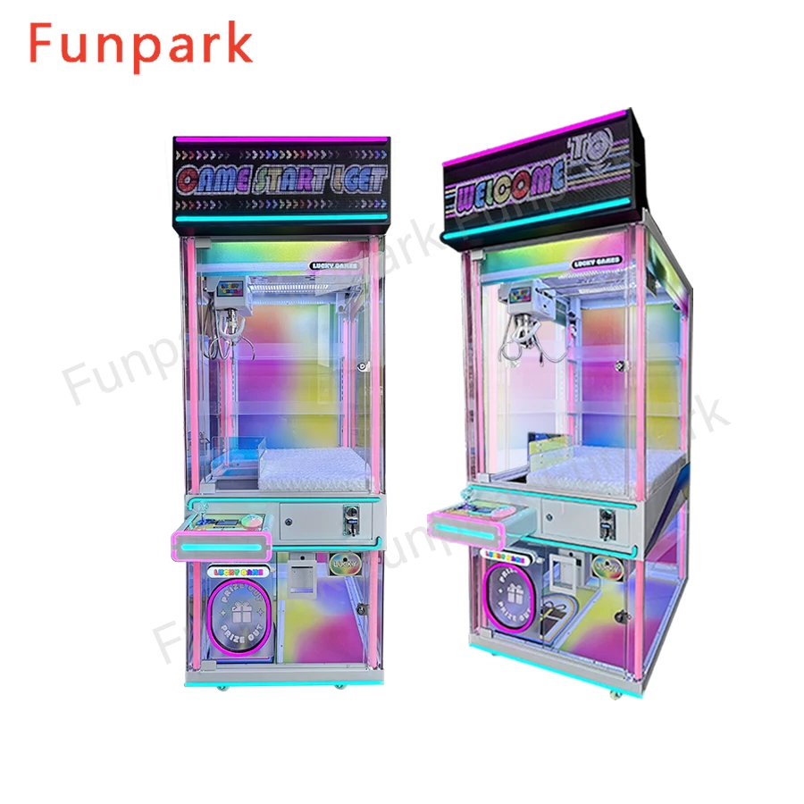 Funpar Commercial LED Claw Crane Toy 1-Year Warranty Coin Operated Doll Machine Game with Prize Vending supplier